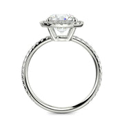 Hanna Round Cut Pave Halo 4 Prong Claw Set Engagement Ring Setting - Nivetta